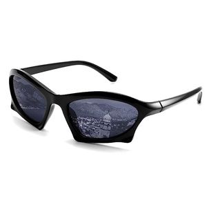 Cool Sport Trendy Wrap Around Fashion Y2K Bat Shades Men Women Sunglasses